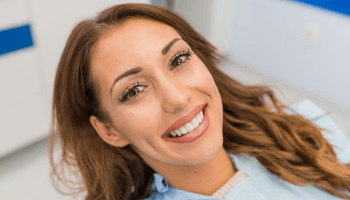 Orthodontic patient with beautiful, straight teeth