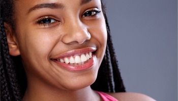 smiling teen with straight teeth