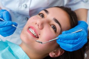 young woman with braces